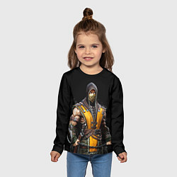 Лонгслив детский Mortal kombat - Scorpion, цвет: 3D-принт — фото 2