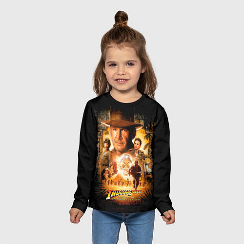 Детский лонгслив Индиана Джонс: королевство хрустального черепа / 3D-принт – фото 5