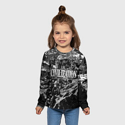 Лонгслив детский Civilization - global strategy, цвет: 3D-принт — фото 2
