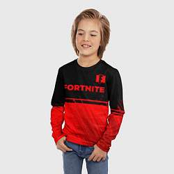 Лонгслив детский Fortnite - red gradient посередине, цвет: 3D-принт — фото 2