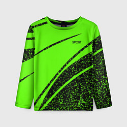 Детский лонгслив Sport зелёный с чёрным в крапинку
