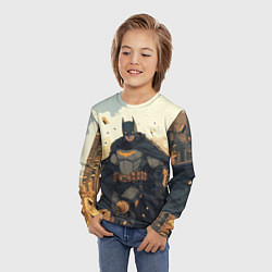 Лонгслив детский Бэтмен и разрушенный город, цвет: 3D-принт — фото 2