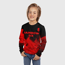Лонгслив детский Rainbow Six - red gradient посередине, цвет: 3D-принт — фото 2