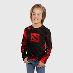 Лонгслив детский Красные брызги - Dota 2, цвет: 3D-принт — фото 2
