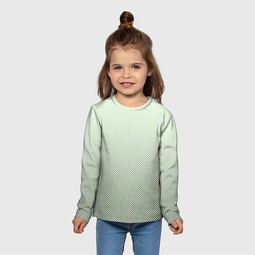 Детский лонгслив Бледный зелёный градиент текстура / 3D-принт – фото 5