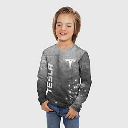 Лонгслив детский Tesla - grey gradient вертикально, цвет: 3D-принт — фото 2