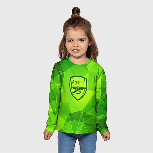 Детский лонгслив Arsenal green poly / 3D-принт – фото 5