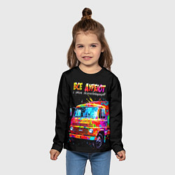 Лонгслив детский Все дуреют с этих дальнобойщиков, цвет: 3D-принт — фото 2