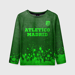 Лонгслив детский Atletico Madrid - green gradient посередине, цвет: 3D-принт