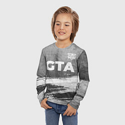 Лонгслив детский GTA - grey gradient посередине, цвет: 3D-принт — фото 2