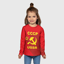 Лонгслив детский СССР серп и молот, цвет: 3D-принт — фото 2