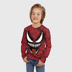Лонгслив детский Веном красный и черный симбиот, цвет: 3D-принт — фото 2