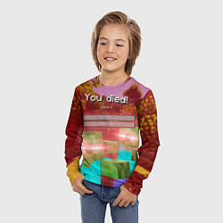 Лонгслив детский Try again - Minecraft, цвет: 3D-принт — фото 2