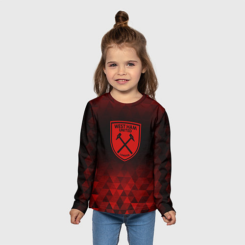 Детский лонгслив West Ham red poly / 3D-принт – фото 5