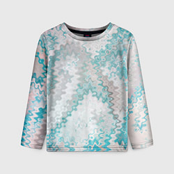 Лонгслив детский Серо-бирюзовый абстрактный, цвет: 3D-принт