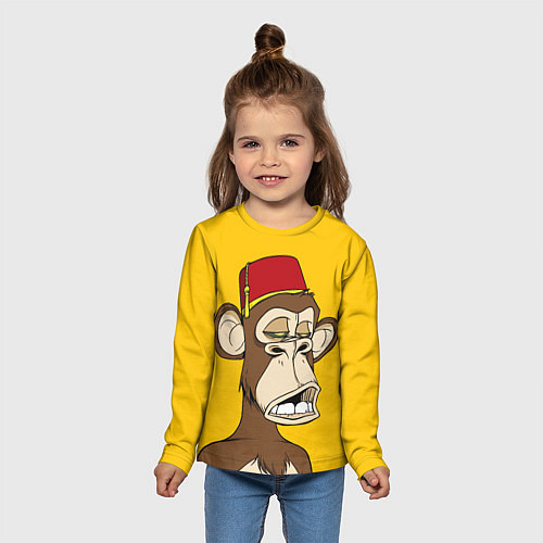 Детский лонгслив NFT ape monkey / 3D-принт – фото 5