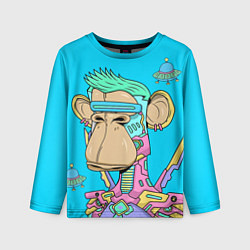 Лонгслив детский NFT cyber ape UFO, цвет: 3D-принт