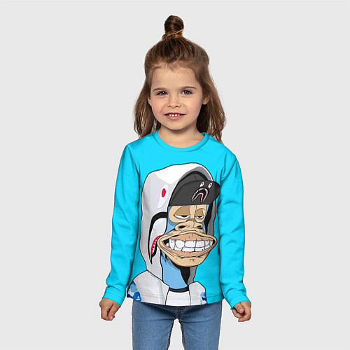 Детский лонгслив NFT ape in the hood / 3D-принт – фото 5