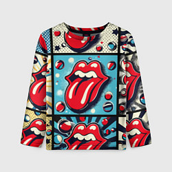 Лонгслив детский Rolling Stones logo - pop art, цвет: 3D-принт