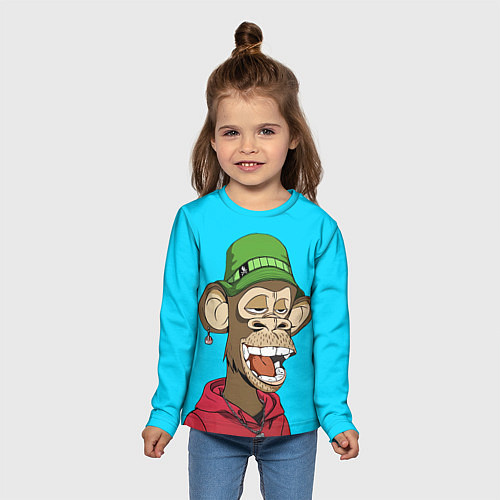 Детский лонгслив NFT smile ape / 3D-принт – фото 5