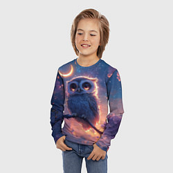 Лонгслив детский Совушка и полумесяц, цвет: 3D-принт — фото 2