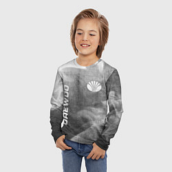 Лонгслив детский Daewoo - grey gradient вертикально, цвет: 3D-принт — фото 2