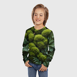 Лонгслив детский Зеленый мох и листья, цвет: 3D-принт — фото 2