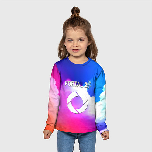 Детский лонгслив Portal закат / 3D-принт – фото 5
