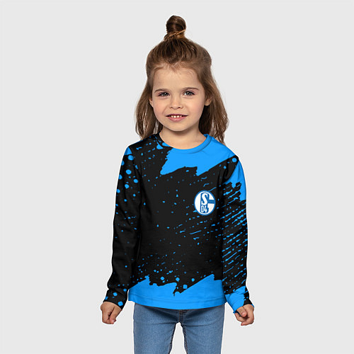 Детский лонгслив Schalke 04 fc blue color / 3D-принт – фото 5