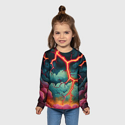 Лонгслив детский Молнии в виде разлома, цвет: 3D-принт — фото 2