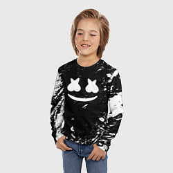 Лонгслив детский Marshmello брызги красок, цвет: 3D-принт — фото 2