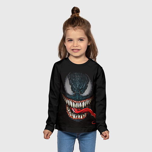 Детский лонгслив Веном зубастый / 3D-принт – фото 5