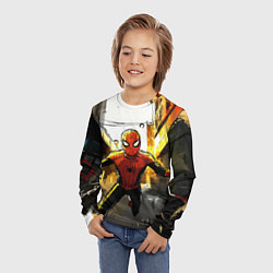 Лонгслив детский Бегущий человек - паук, цвет: 3D-принт — фото 2