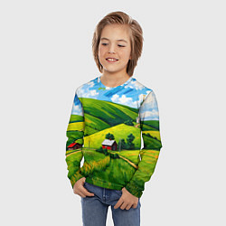 Лонгслив детский Русская деревенька, цвет: 3D-принт — фото 2
