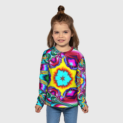 Детский лонгслив Абстракция узор фракталы / 3D-принт – фото 5
