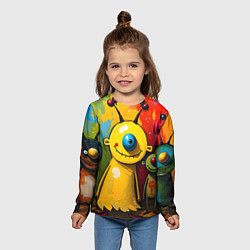 Лонгслив детский Арт с человечками, цвет: 3D-принт — фото 2