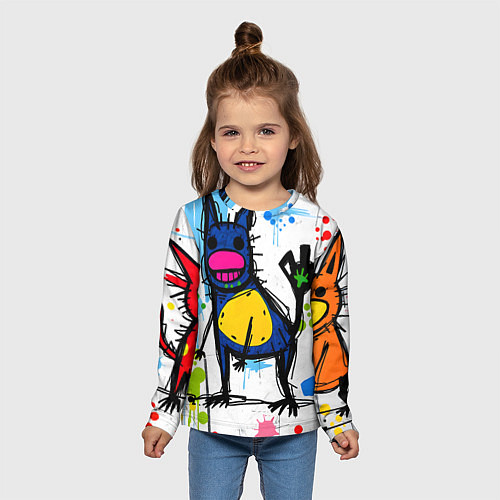 Детский лонгслив Веселые зверята / 3D-принт – фото 5