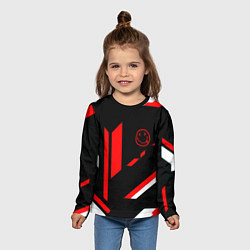 Лонгслив детский Nirvana текстура полосы, цвет: 3D-принт — фото 2