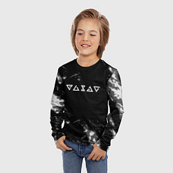 Лонгслив детский Ведьмак лого серые краски, цвет: 3D-принт — фото 2
