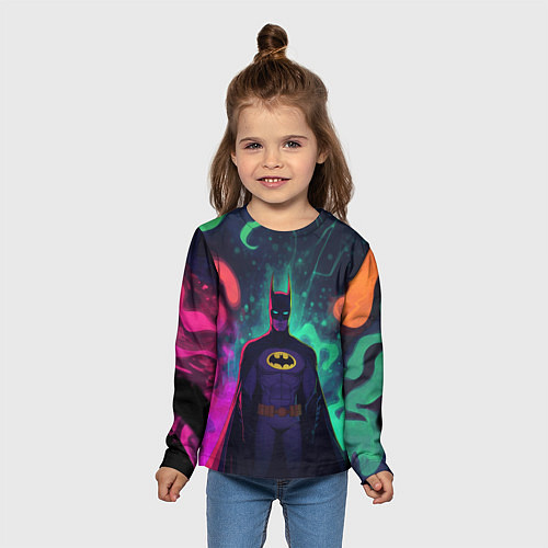 Детский лонгслив Бэтмен красочное небо / 3D-принт – фото 5