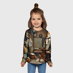Лонгслив детский Мастерская художника, цвет: 3D-принт — фото 2
