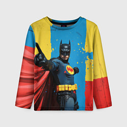 Лонгслив детский Бэтмен предупреждает, цвет: 3D-принт