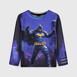 Лонгслив детский Бэтмен в стойке победителя, цвет: 3D-принт