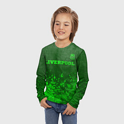 Лонгслив детский Liverpool - green gradient посередине, цвет: 3D-принт — фото 2