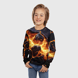 Лонгслив детский Золотая лава текстура, цвет: 3D-принт — фото 2