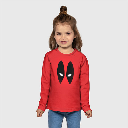 Детский лонгслив Дэдпул глаза / 3D-принт – фото 5