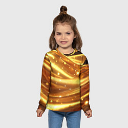 Лонгслив детский Золотая ткань с блестками, цвет: 3D-принт — фото 2