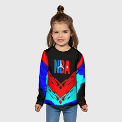 Лонгслив детский NBA краски геометрия, цвет: 3D-принт — фото 2