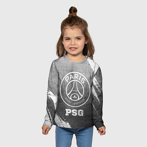 Детский лонгслив PSG - grey gradient / 3D-принт – фото 5