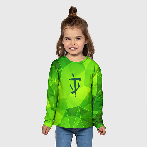 Детский лонгслив Doom green poly / 3D-принт – фото 5
